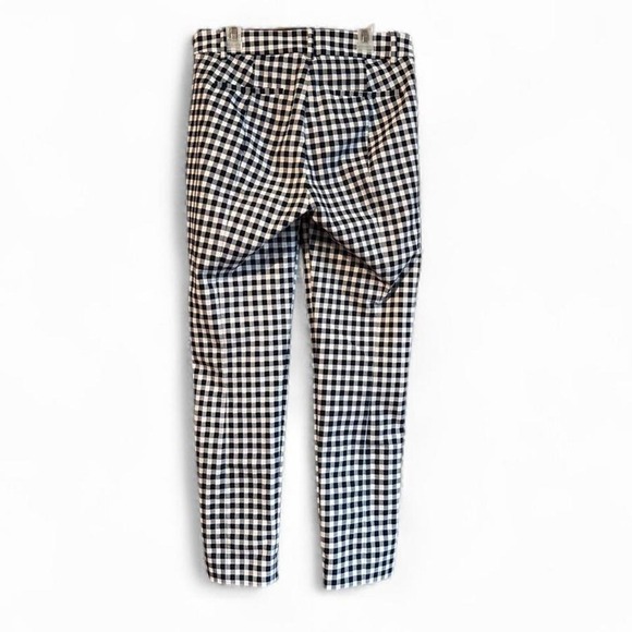 J.Crew Navy Blue & White Plaid Gingham Trousers Size 2 - Picture 2 of 8